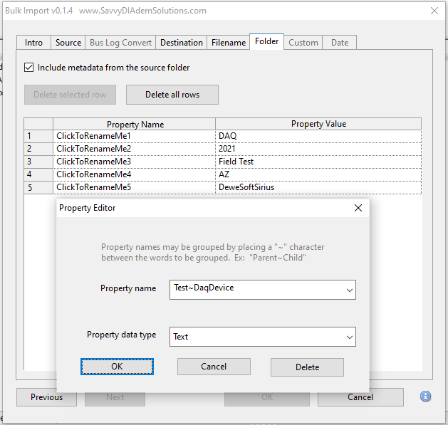 extract metadata from source folder path